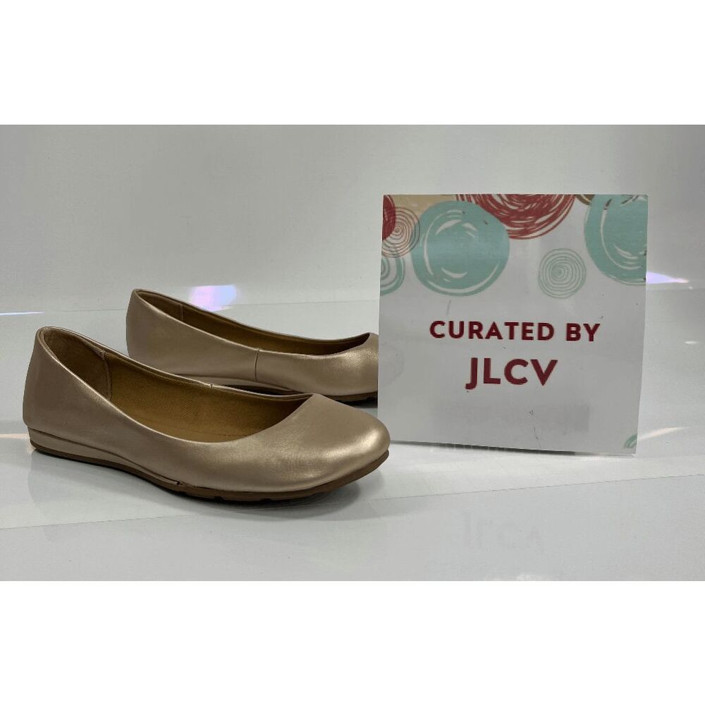 Sun + Stone Women's Eliana Ballet Flats - Metallic Gold 5.5M